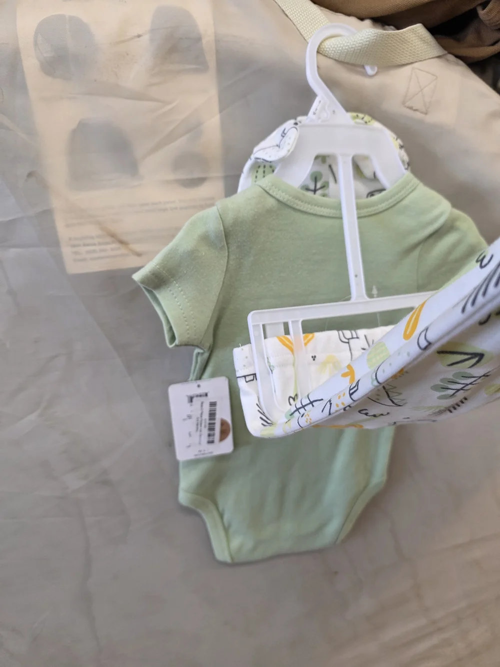 Green Dinosaur 3-Piece Baby Set - Bodysuit, Hat & Footed Pants, NWT